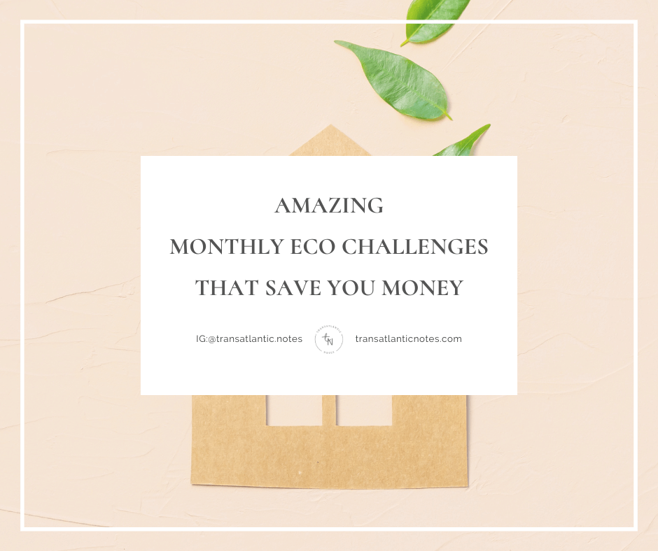 On a light beige background is a cardboard cutout of a house, with three real, vibrant green plant leaves rising from the roof.